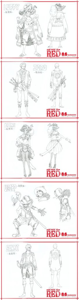 เผยคอนเซปต์อาร์ตชุดต่อสู้ของกลุ่มโจรสลัดหมวกฟางในภาพยนตร์ One Piece Film: Red