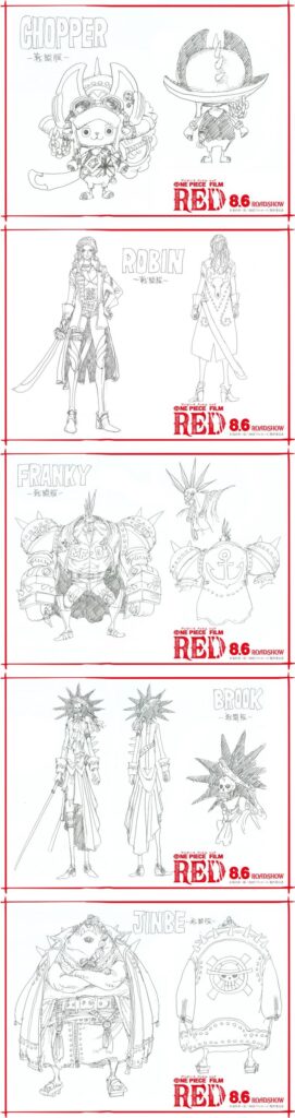 เผยคอนเซปต์อาร์ตชุดต่อสู้ของกลุ่มโจรสลัดหมวกฟางในภาพยนตร์ One Piece Film: Red