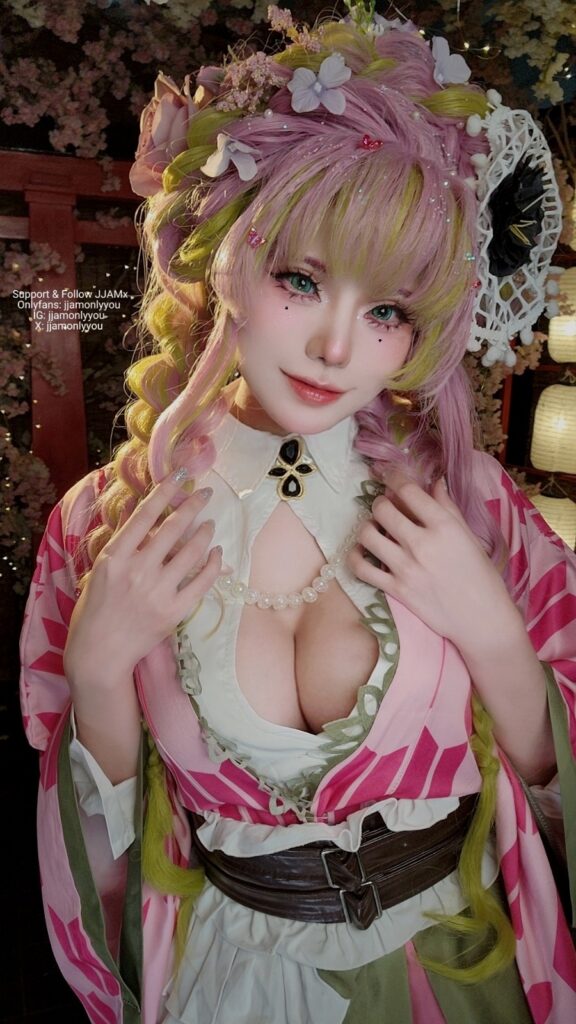เจ๊แจมแปลงโฉมเป็น Mitsuri Kanroji จาก Demon Slayer 2 Mitsuri Demon Slayer Cosplay by jjamx 0M