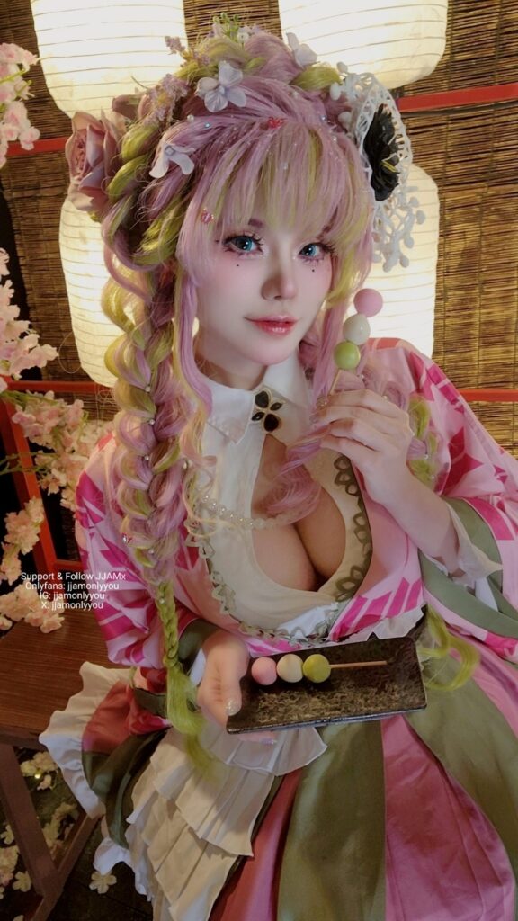 เจ๊แจมแปลงโฉมเป็น Mitsuri Kanroji จาก Demon Slayer 3 Mitsuri Demon Slayer Cosplay by jjamx 0M