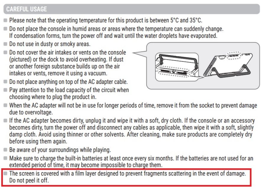 Nintendo Switch 2 ระบุว่าจอของเครื่องจะเคลือบฟิล์มเอาไว้และ 'ห้ามลอกออก' 2 Switch 2 Screen Film Warning