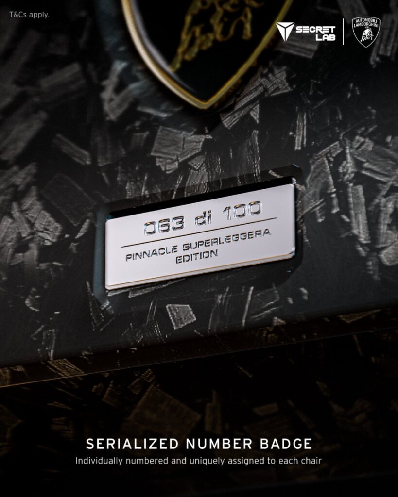 Secretlab เปิดตัวเก้าอี้ “Pinnacle Superleggera” รุ่นลิมิเต็ดจากความร่วมมือกับ Automobili Lamborghini 3 Secretlab เปิดตัวเก้าอี้ “Pinnacle Superleggera” รุ่นลิมิเต็ดจากความร่วมมือกับ Automobili Lamborghini