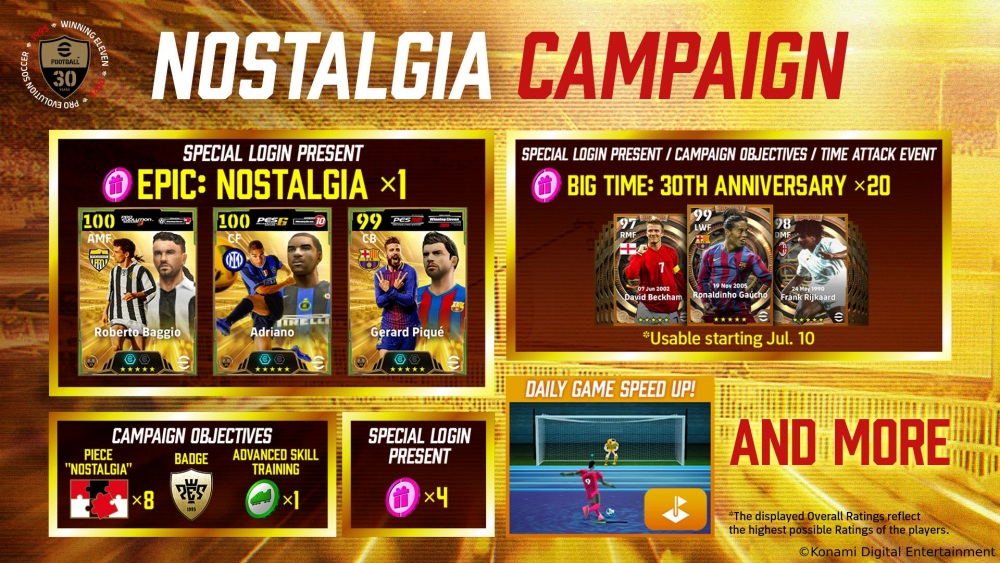 KONAMI เปิดตัวแคมเปญฉลอง 30 ปีสุดคลาสสิกสำหรับ eFootball™ 4 KONAMI เปิดตัวแคมเปญฉลอง 30 ปีสุดคลาสสิกสำหรับ eFootball™