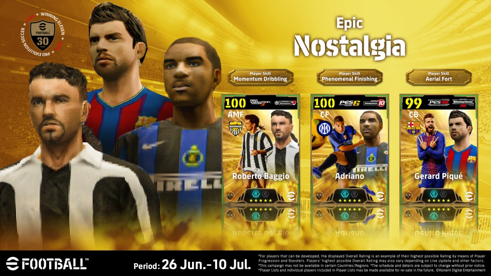 KONAMI เปิดตัวแคมเปญฉลอง 30 ปีสุดคลาสสิกสำหรับ eFootball™ 3 KONAMI เปิดตัวแคมเปญฉลอง 30 ปีสุดคลาสสิกสำหรับ eFootball™