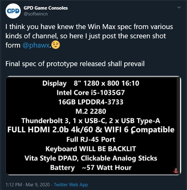 GPD Win Max จะมาพร้อมกับสเปคที่ทันยุคกว่าเดิม 2 GPD Win Max จะมาพร้อมกับสเปคที่ทันยุคกว่าเดิม