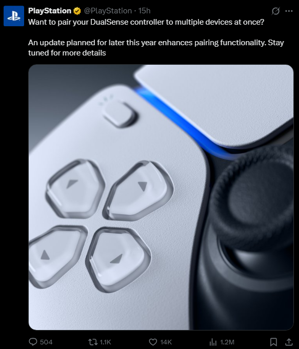 จอย PS5 เตรียมเชื่อมต่อหลายอุปกรณ์ได้พร้อมกัน 2 PS5 Controller Multi-Device