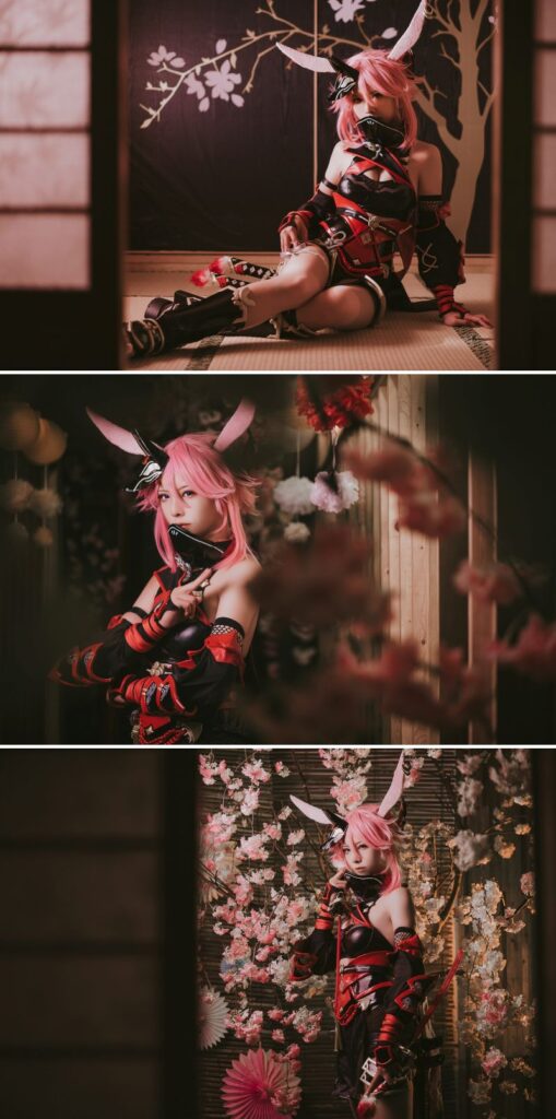 คอสเพลย์ Yae Sakura จาก Honkai Impact 3rd เวอร์ชั่น Night Kasami 6 คอสเพลย์ Yae Sakura จาก Honkai Impact 3rd เวอร์ชั่น Night Kasami