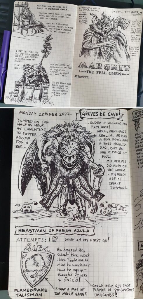 มาชมบันทึกการเดินทางภายในเกม Elden Ring แบบวาดด้วยมือ