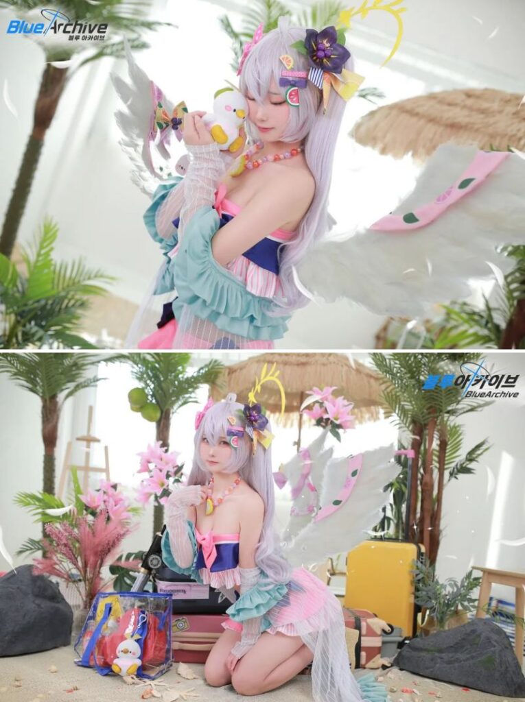 สาวเกาหลีแปลงโฉมเป็น Asuza จาก Blue Archive 4 สาวเกาหลีแปลงโฉมเป็น Asuza จาก Blue Archive