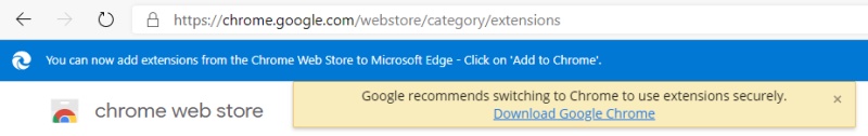 แสบ ! Chrome แจ้งเตือนผู้ใช้ว่าไม่ปลอดภัยที่จะใช้งาน Edge 2 แสบ ! Chrome แจ้งเตือนผู้ใช้ว่าไม่ปลอดภัยที่จะใช้งาน Edge
