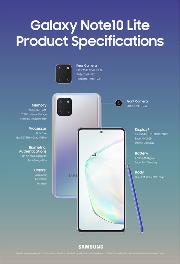 เปิดตัว Galaxy S10 Lite และ Galaxy Note 10 Lite ในไทย 3 เปิดตัว Galaxy S10 Lite และ Galaxy Note 10 Lite ในไทย