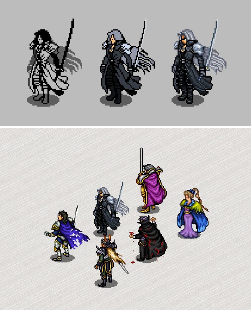 แฟนอาร์ตจับ Sephiroth จาก FFVII เข้าสู่โลก Suikoden 2 แฟนอาร์ตจับ Sephiroth จาก FFVII เข้าสู่โลก Suikoden