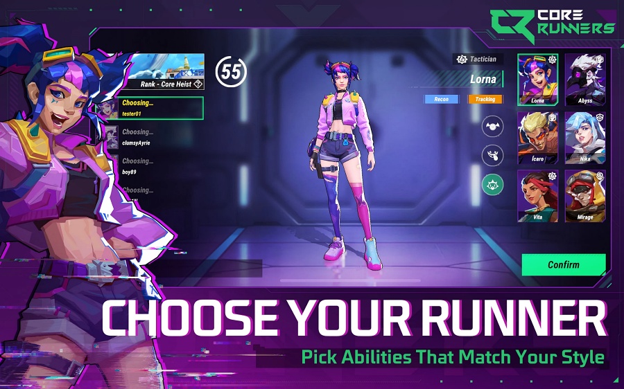 Core Runners เกมมือถือแอ็กชั่น FPS แบบ 5v5 4 Core Runners Announced
