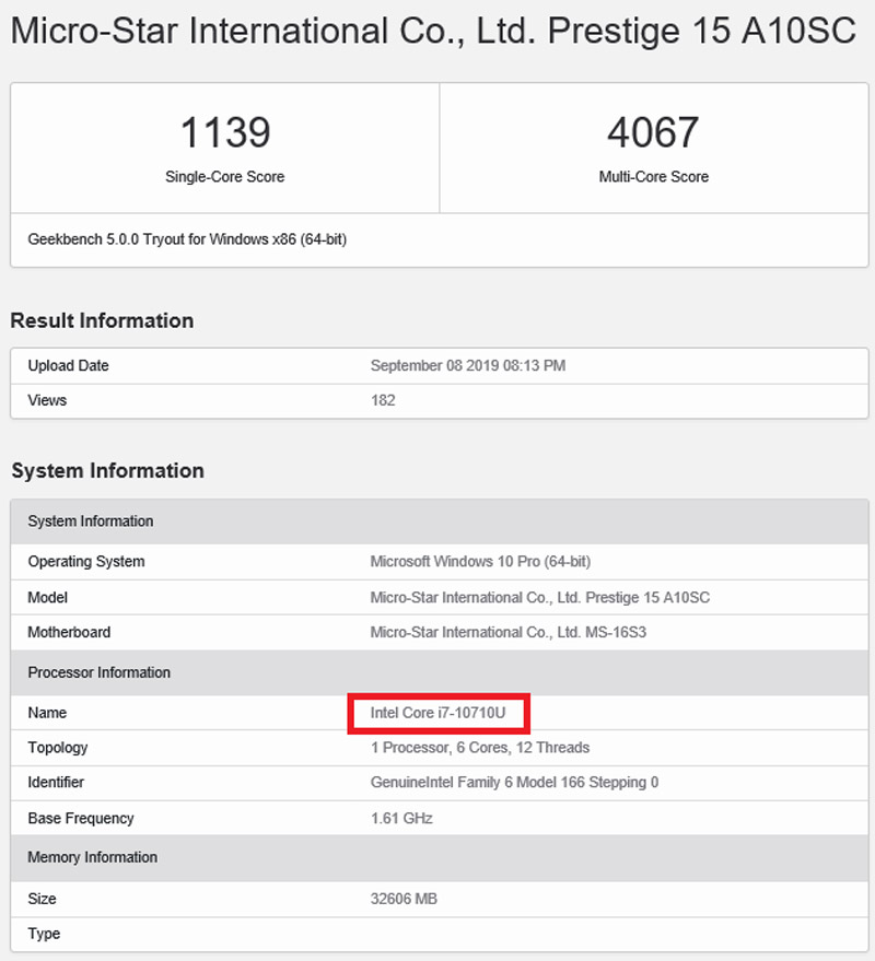 เผยผลการทดสอบ Intel Core i7-10710U สุดแรงแต่กินไฟน้อย
