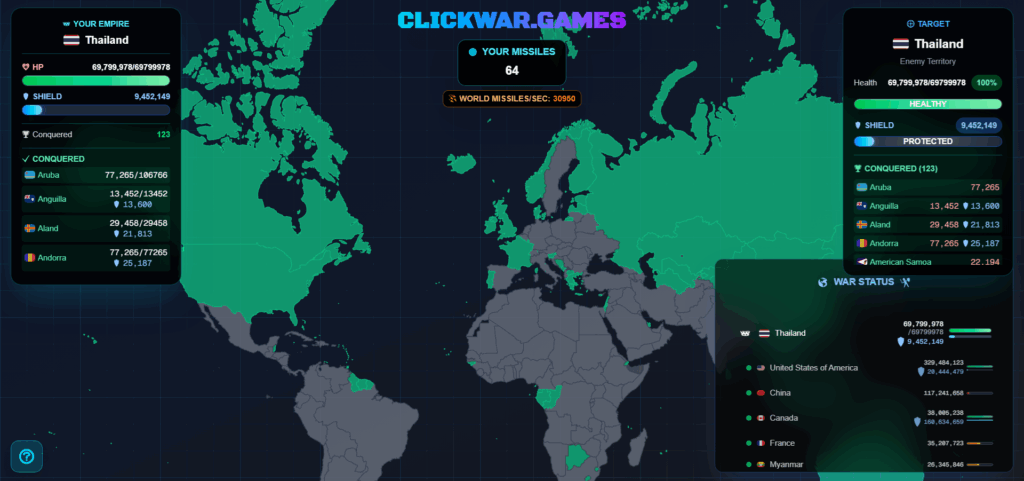 Clickwar Thai Conquer 123 Countries