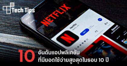 10 อันดับแอปพลิเคชันที่มียอดใช้จ่ายสูงสุดในรอบ 10 ปี