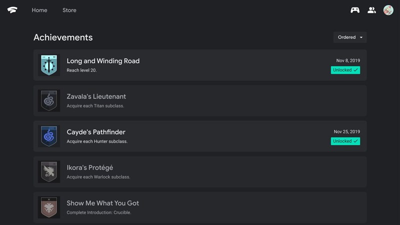 Stadia อัปเดตระบบใหม่ Achievements เรียบร้อยแล้ว