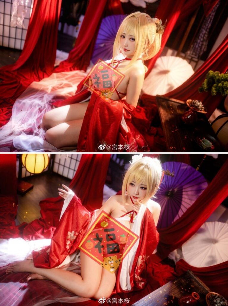 คอสเพลย์ Nero Claudius จาก FGO เวอร์ชั่นสาวใช้สุดเซ็กซี่