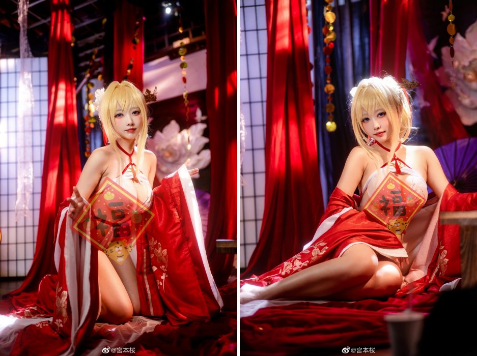 คอสเพลย์ Nero Claudius จาก FGO เวอร์ชั่นสาวใช้สุดเซ็กซี่