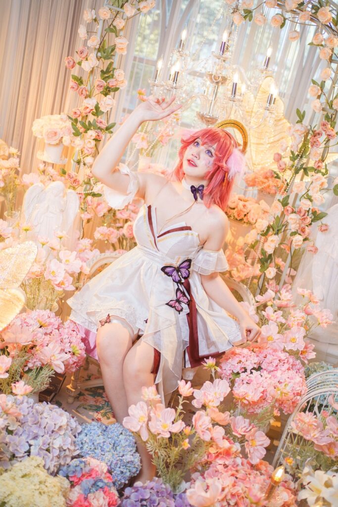 คุณทรายคอสเพลย์เป็น Yae Miko จาก Genshin Impact ในชุดเจ้าสาวสุดงดงาม 2 Yae Miko Genshin Impact Cosplay by Ichika