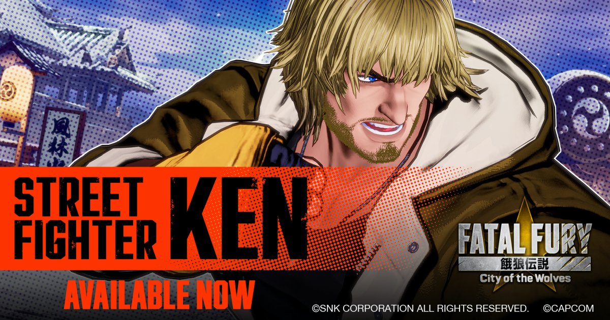 การครอสโอเวอร์แห่งความฝัน- Ken จาก Street Fighter พุ่งทะยานสู่ Fatal Fury: City of the Wolves แล้ววันนี้