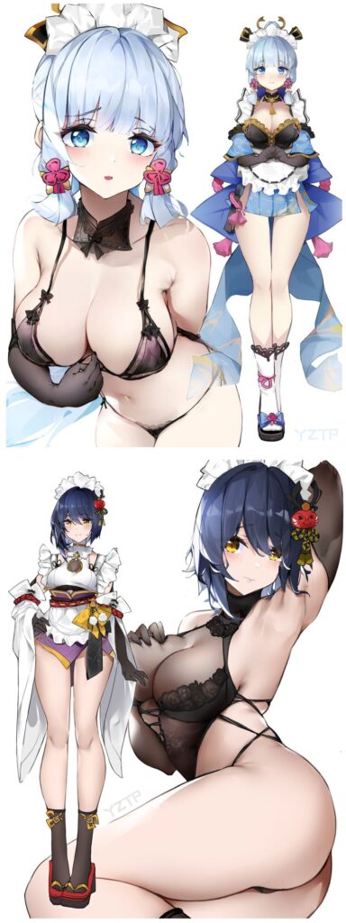 แฟนอาร์ต Genshin Impact เปลี่ยนตัวละครสาวให้กลายเป็นเมดสาย Thicc