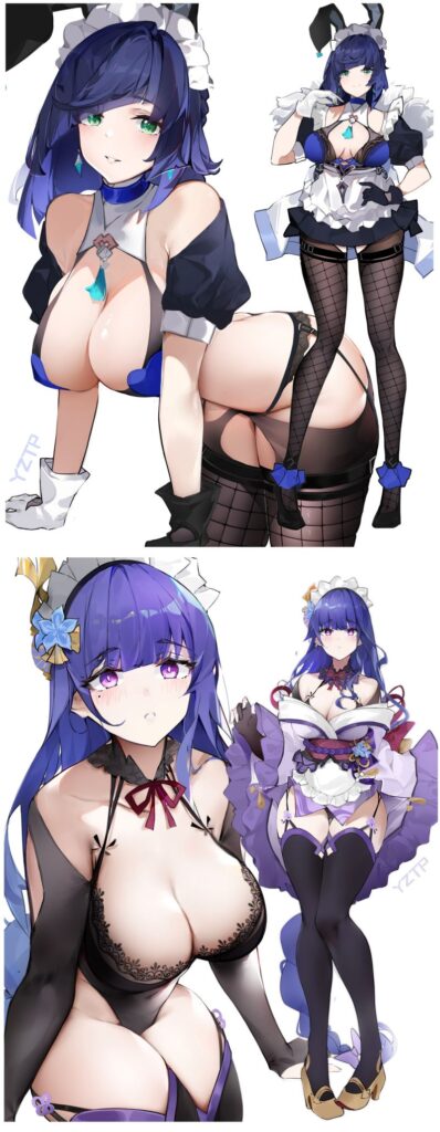 แฟนอาร์ต Genshin Impact เปลี่ยนตัวละครสาวให้กลายเป็นเมดสาย Thicc