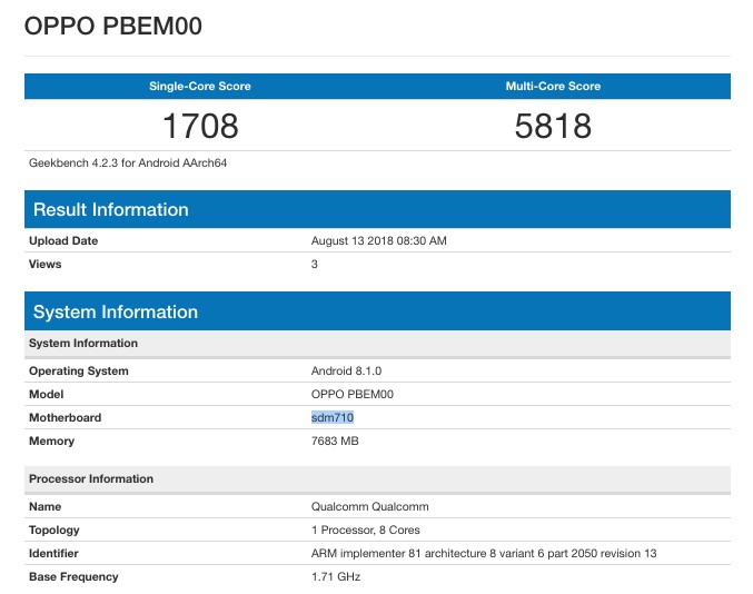 Oppo R17 Pro จะใช้งาน Snapdragon 710 2 Oppo R17 Pro จะใช้งาน Snapdragon 710