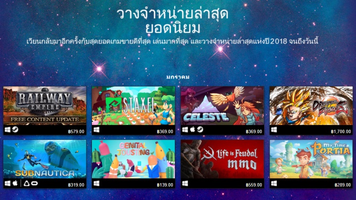 Steam เผยเกมยอดนิยมในช่วงครึ่งแรกของปี 2018