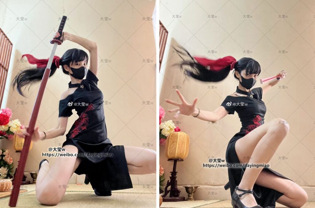 สาวจีนโชว์วิธีการโพสท่าคอสเพลย์สไตล์ญี่ปุ่น