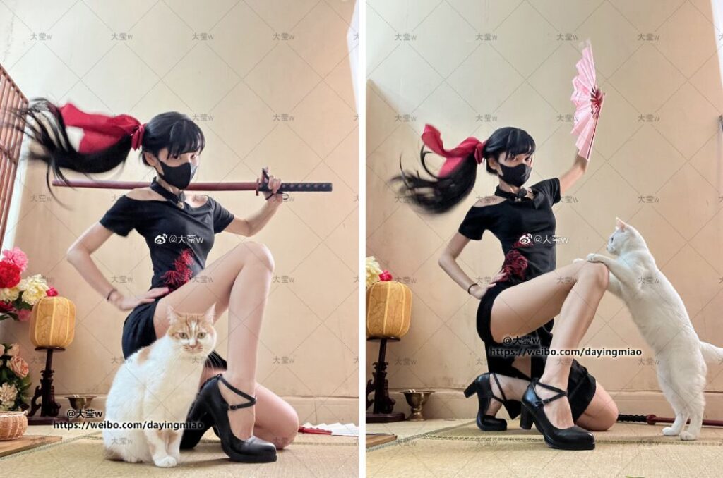 สาวจีนโชว์วิธีการโพสท่าคอสเพลย์สไตล์ญี่ปุ่น