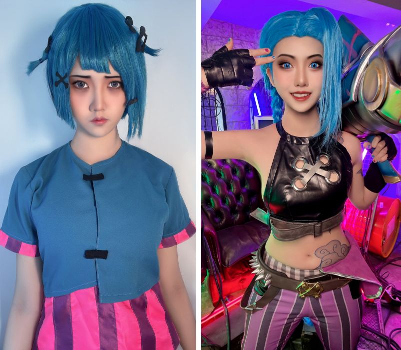 โม่ยจังแปลงโฉมเป็น Powder และ Jinx จาก Arcane