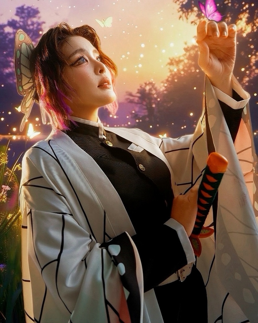 หนูนา หนึ่งธิดา โชว์ร้องเพลงในชุดคอสเพลย์ Shinobu จาก Demon Slayer 6 Shinobu Demon Slayer Cosplay by Noona