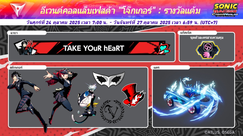 โซนิคเรซซิง ซิ่งทะยานข้ามโลก ปล่อยฟรีอัปเดต "โจ๊กเกอร์" วันพฤหัสบดีที่ 23 ตุลาคมนี้! 9 โซนิคเรซซิง ซิ่งทะยานข้ามโลก ปล่อยฟรีอัปเดต "โจ๊กเกอร์" วันพฤหัสบดีที่ 23 ตุลาคมนี้!