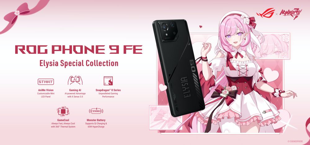 ROG ร่วมกับ Honkai Impact เปิดตัวเกมมิ่งโฟนชุดคอลเลกชันพิเศษ ROG Phone 9 FE x Honkai Impact 3rd Elysia’s Special Collection 2 ROG ร่วมกับ Honkai Impact เปิดตัวเกมมิ่งโฟนชุดคอลเลกชันพิเศษ ROG Phone 9 FE x Honkai Impact 3rd Elysia’s Special Collection