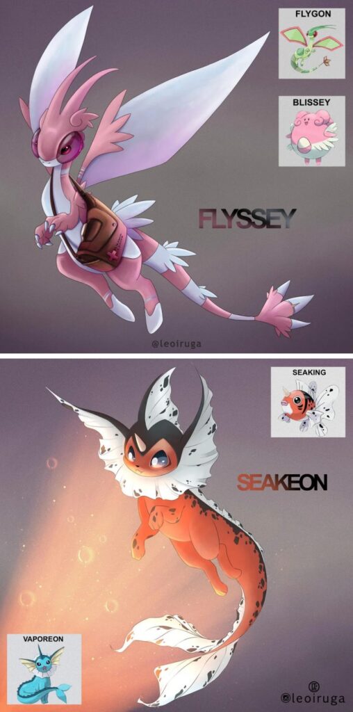 แฟน Pokémon วาดมอนสเตอร์ตัวใหม่ที่เกิดจากการผสมข้ามเผ่าพันธุ์ 2 แฟน Pokémon วาดมอนสเตอร์ตัวใหม่ที่เกิดจากการผสมข้ามเผ่าพันธุ์