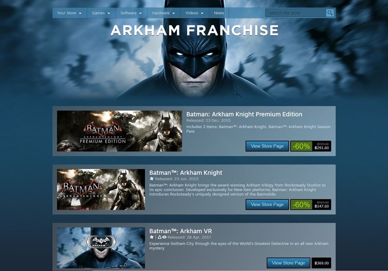 ลดสะใจ! Steam ลดราคาเกมซีรี่ย์แบทแมนสูงถึง 75%