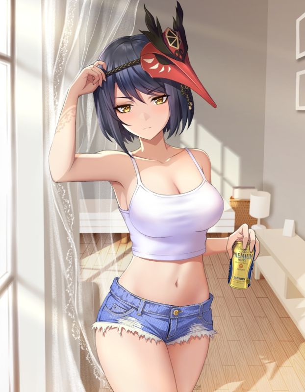 ชมภาพแฟนอาร์ต Sara ในชุดสายเดี่ยวสีขาว