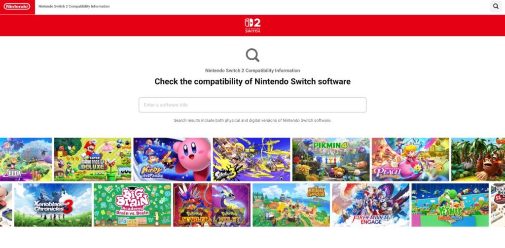 Nintendo เปิดตัวเว็บไซต์สำหรับตรวจชื่อเกมที่เล่นบน Switch 2 ได้