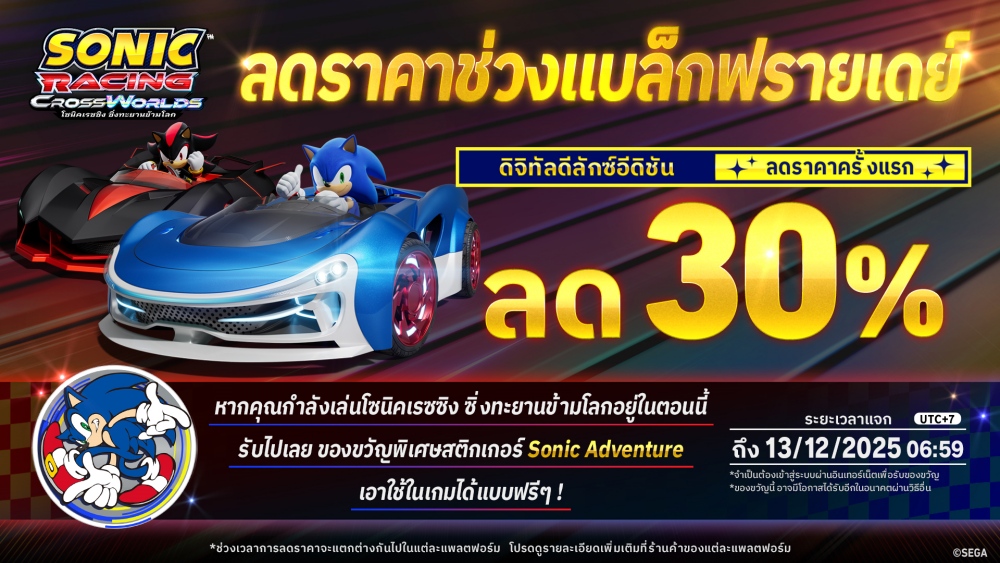 โซนิคเรซซิง ซิ่งทะยานข้ามโลก DLC แบบมีค่าใช้จ่าย ลำดับที่ 2 SpongeBob เริ่มแล้ววันนี้! 12 โซนิคเรซซิง ซิ่งทะยานข้ามโลก DLC แบบมีค่าใช้จ่าย ลำดับที่ 2 SpongeBob เริ่มแล้ววันนี้!