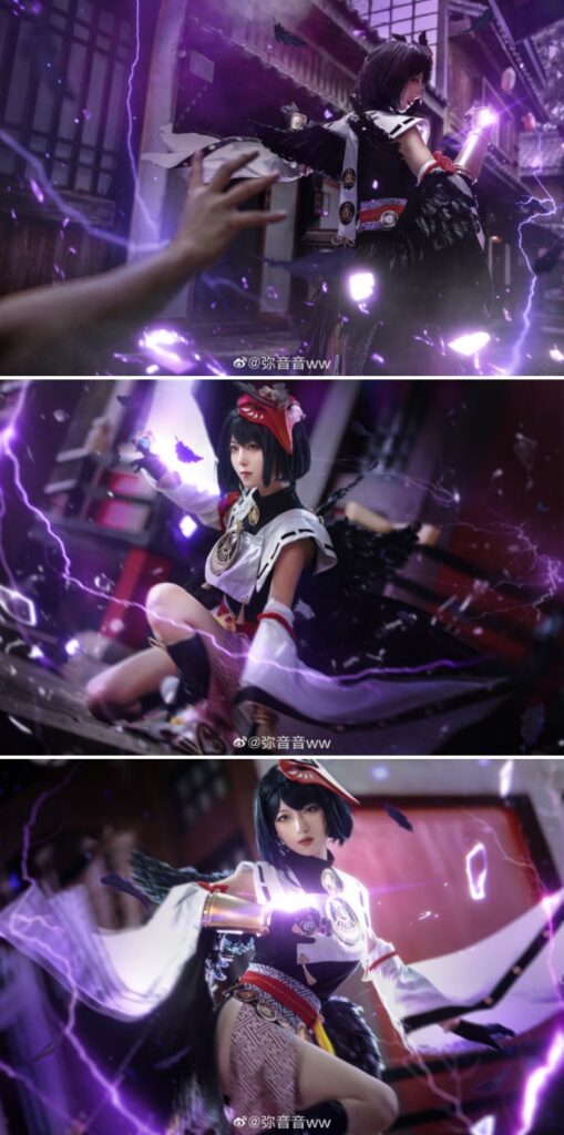 สาวจีนแปลงโฉมเป็น Kujo Sara จาก Genshin Impact 2 สาวจีนแปลงโฉมเป็น Kujo Sara จาก Genshin Impact