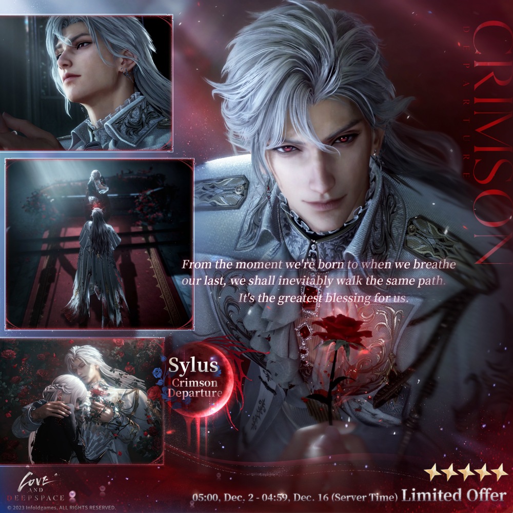 Love and Deepspace ปล่อยความทรงจำ 5 ดาวใหม่ [Sylus: Crimson Spirit] วันที่ 2 ธันวาคมนี้!