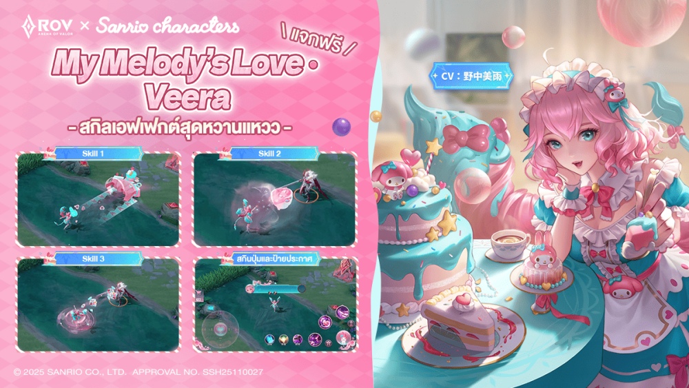 Garena RoV ผนึก Sanrio characters ขนทัพคาแรคเตอร์ชื่อดัง ระเบิดพลังความน่ารักทั่วสมรภูมิ