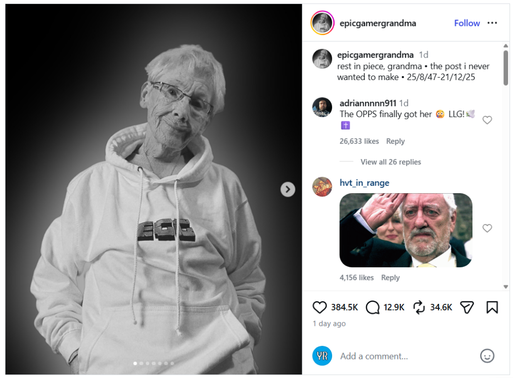 Epic Gamer Grandma Passed Away