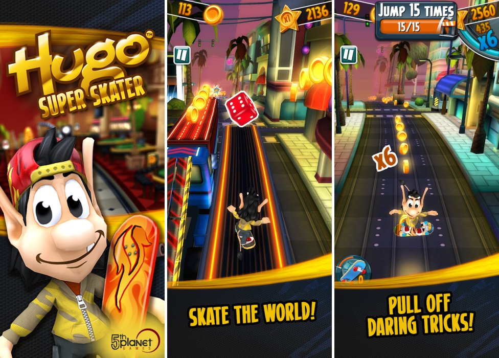 Hugo Super Skater เกมมือถือจากเกมโชว์ในตำนาน