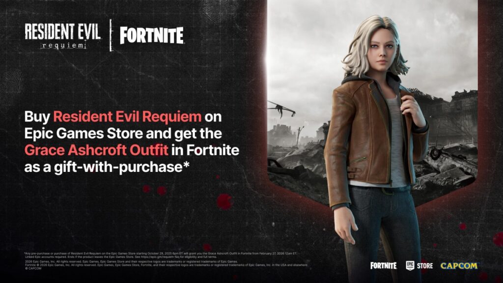 Epic Games จับมือ Resident Evil Requiem แจกสกินฟรีในเกม Fortnite
