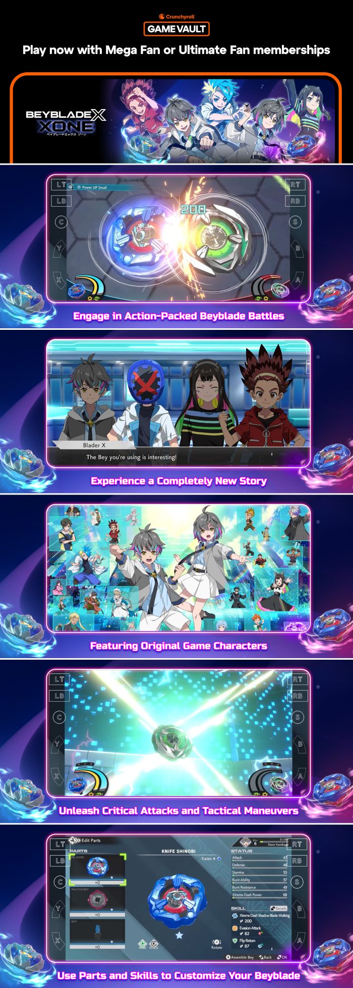 จาก PC สู่มือถือ! Beyblade X XONE เปิดลงทะเบียนล่วงหน้าบนสโตร์ไทย 5 Crunchyroll BEYBLADE X XONE screenshot