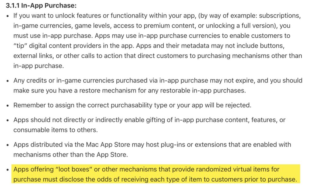 โดนไปด้วย! Apple บังคับเกมบน iOS ต้องเผยโอกาสได้ของใน Loot Box