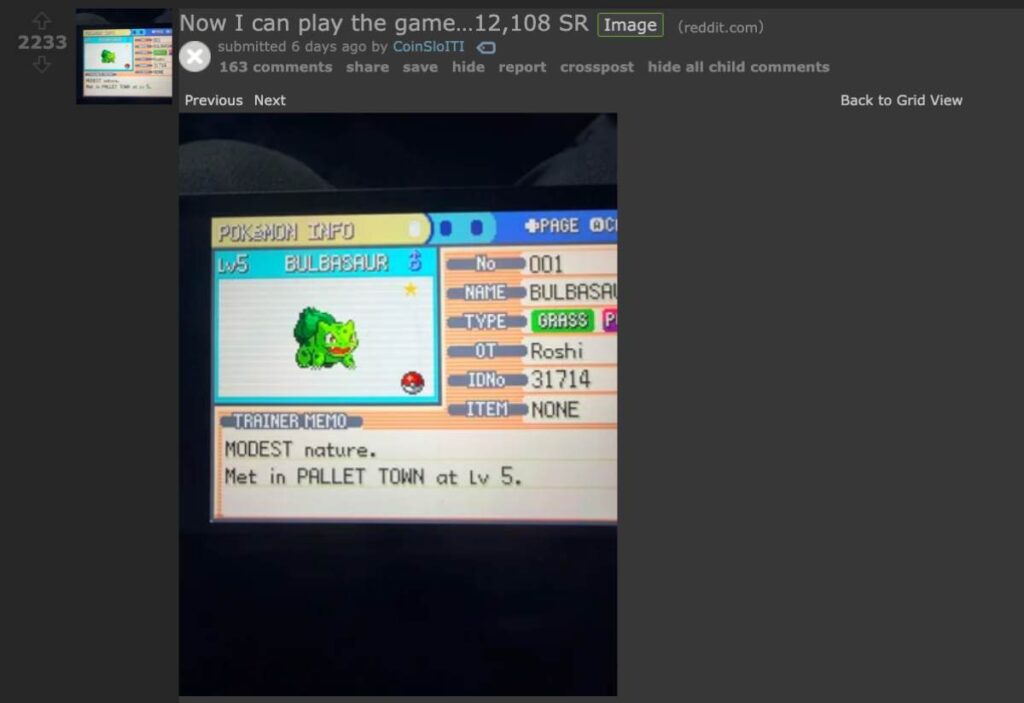 ผู้เล่น Pokémon Fire Red & Leaf Green จำนวนมากยอมรีเซ็ตหาไชนี่