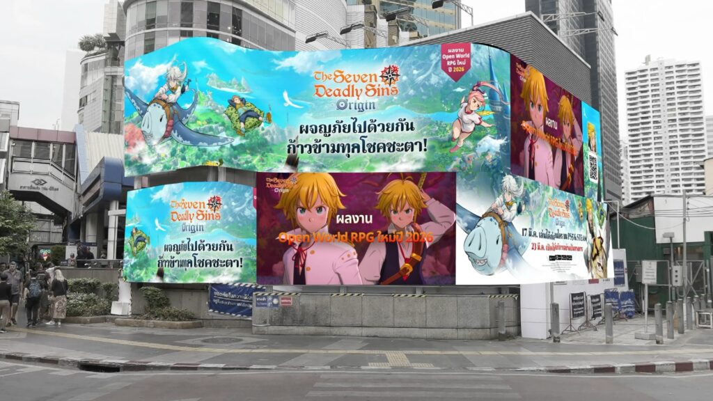 ‘The Seven Deadly Sins: Origin’ เปิดตัวแคมเปญโฆษณากลางแจ้งอย่างยิ่งใหญ่ระดับโลก
